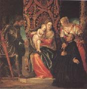 VERONESE (Paolo Caliari) The Virgin and Child with Saints Justin and George and a Benedictine (mk05) oil painting